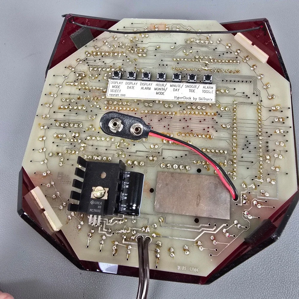 Vintage HyperClock by SkiTronix Red LED Digital Alarm DIY Learn To Solder Clock